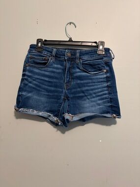 American Eagle Outfitters Blue Denim Frayed Hem Shorts